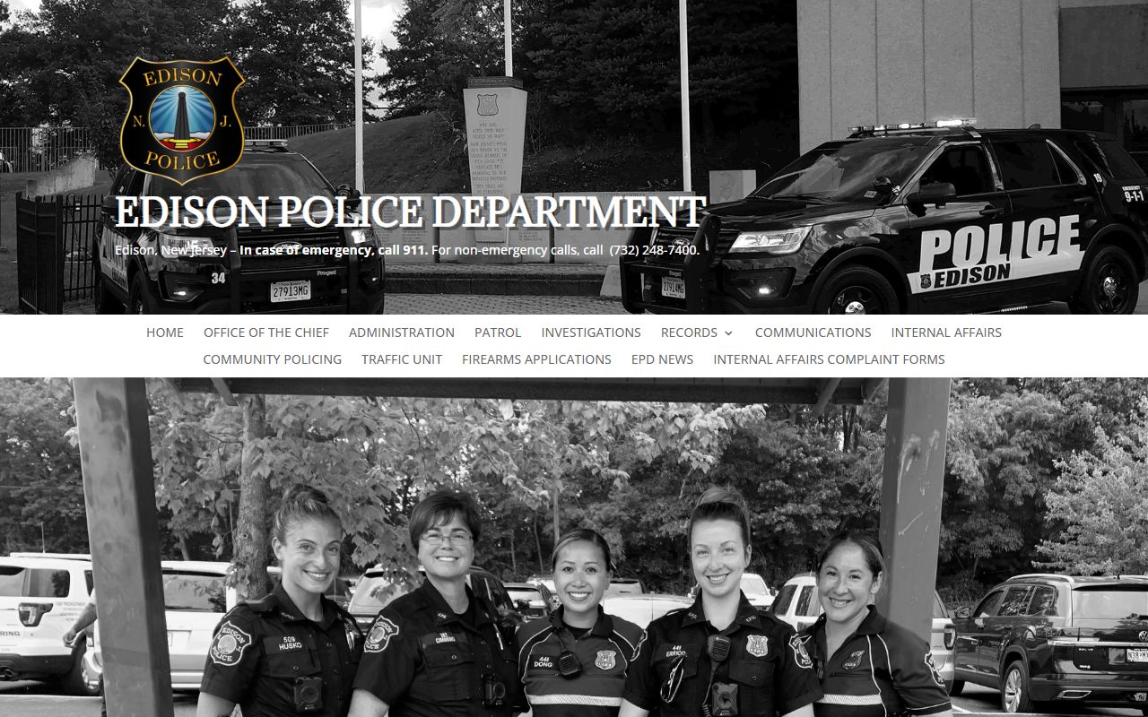 Edison Police Department criminal history records