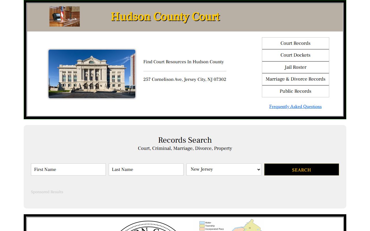 Hudson County court system Jersey City criminal history records access