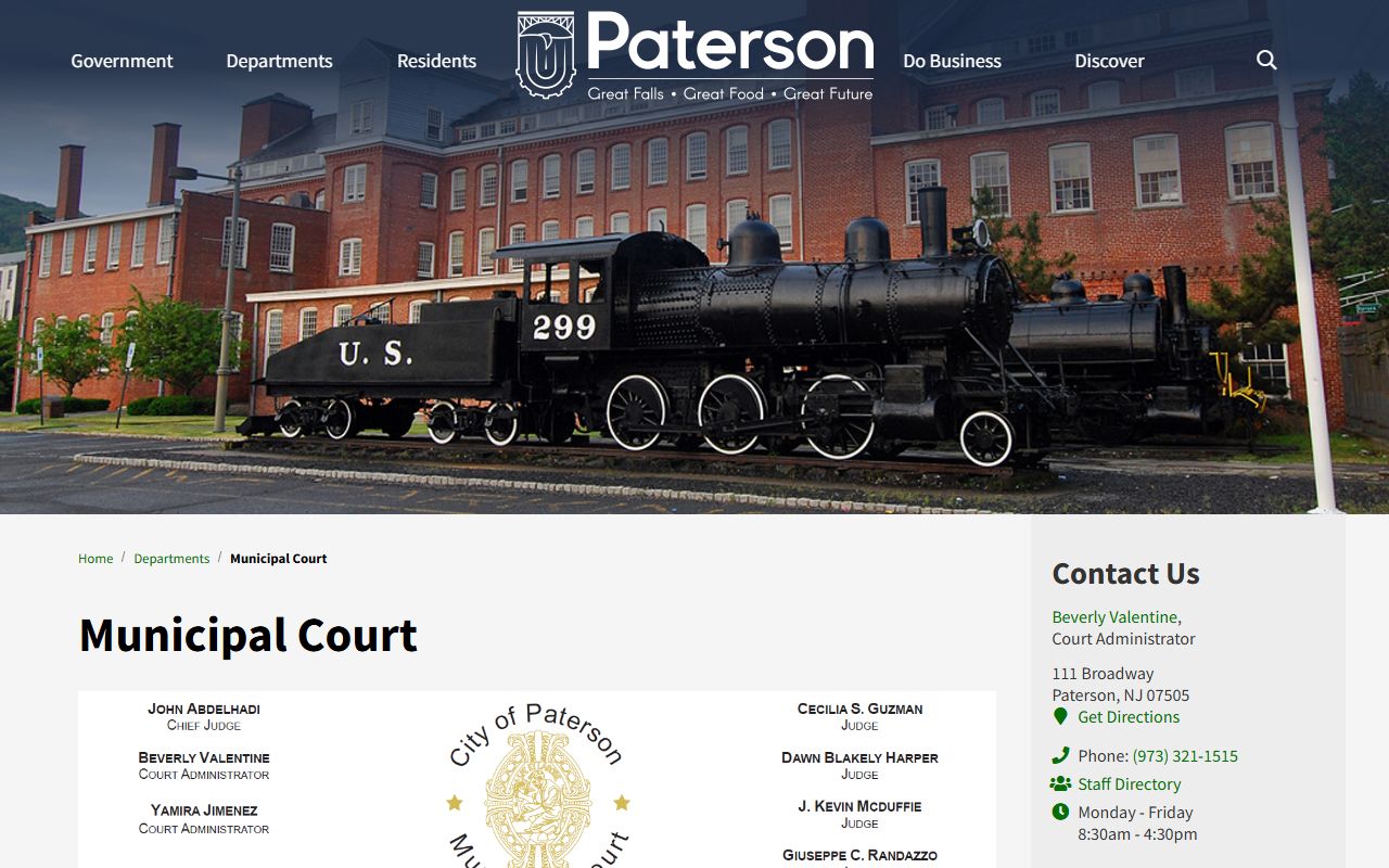 Paterson Municipal Court criminal history records