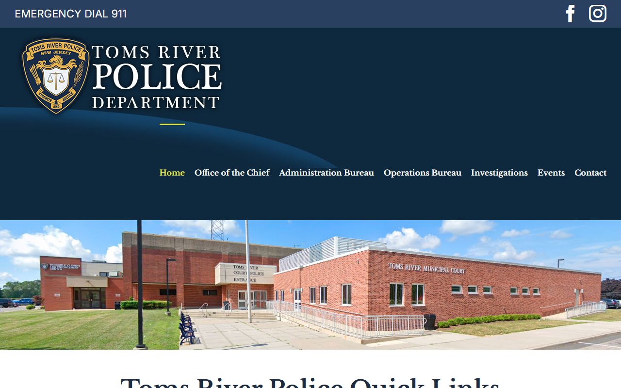 Toms River Township Police criminal history records