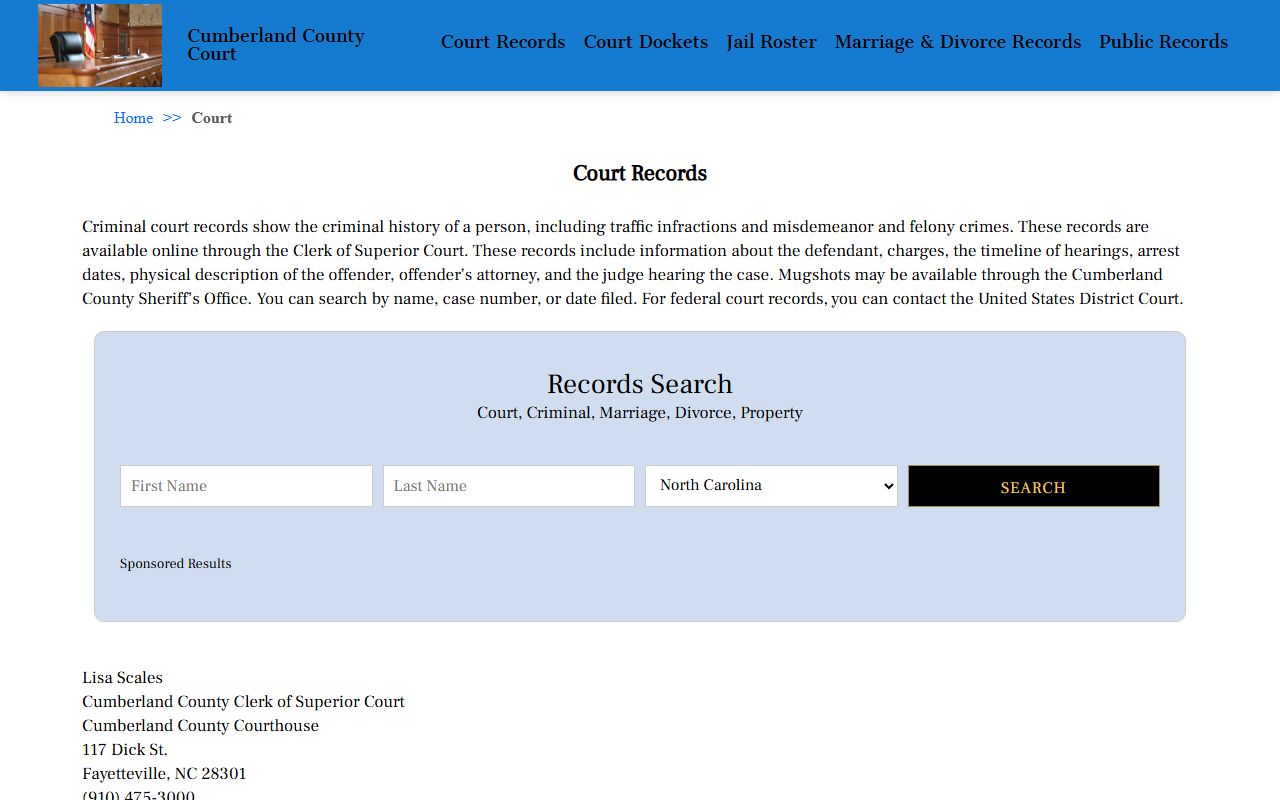 Cumberland County court records for Vineland criminal history searches