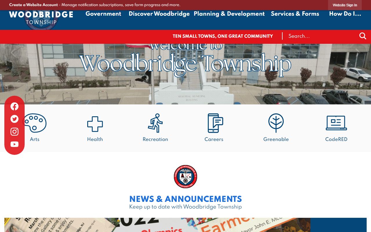 Woodbridge Township website criminal history records resources