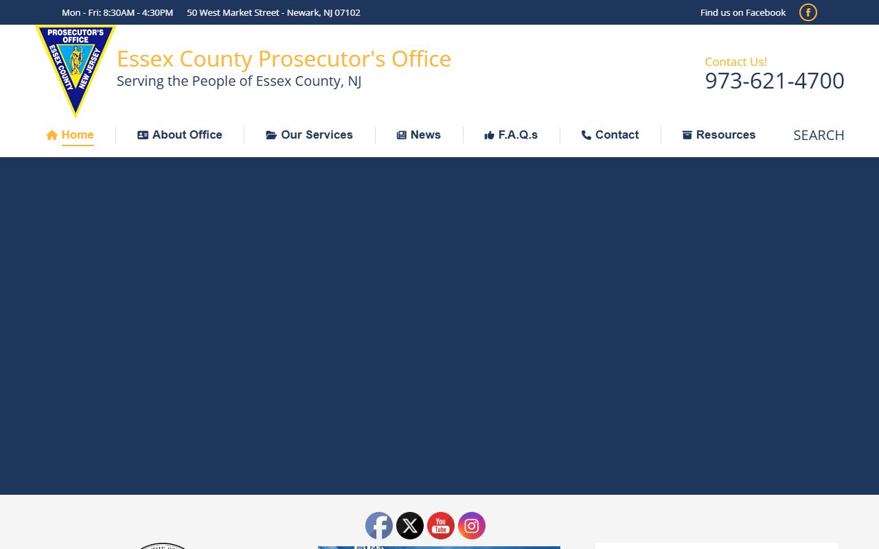 Essex County Prosecutor office for criminal history records in Newark