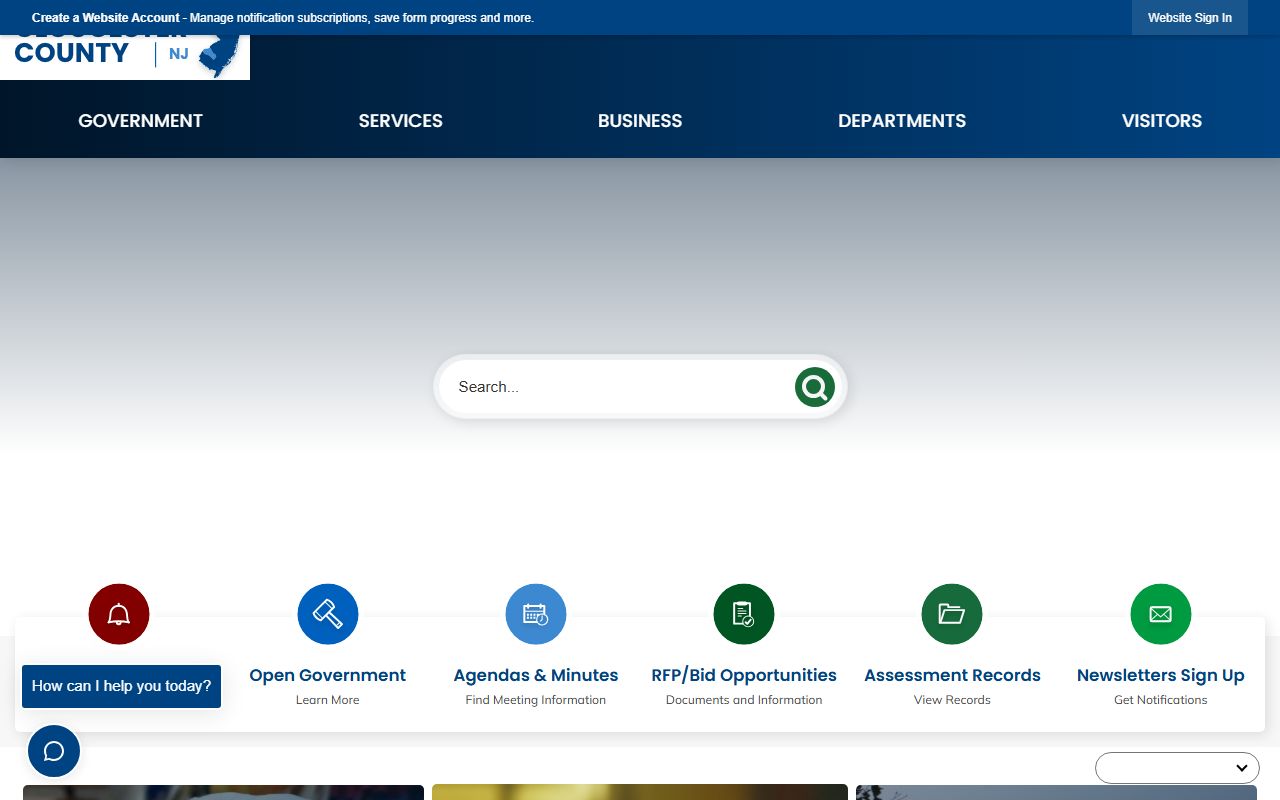 Gloucester County government website for criminal history records