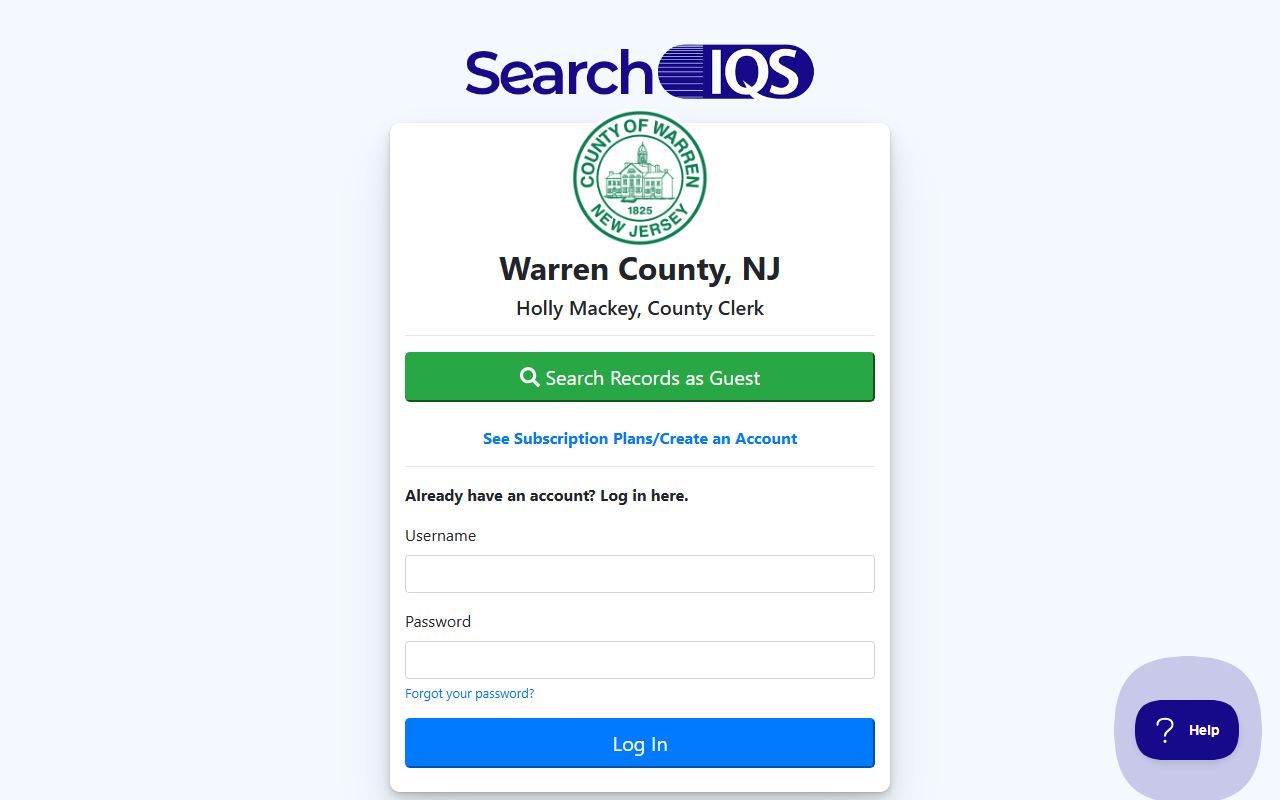 Warren County records search portal for criminal history data